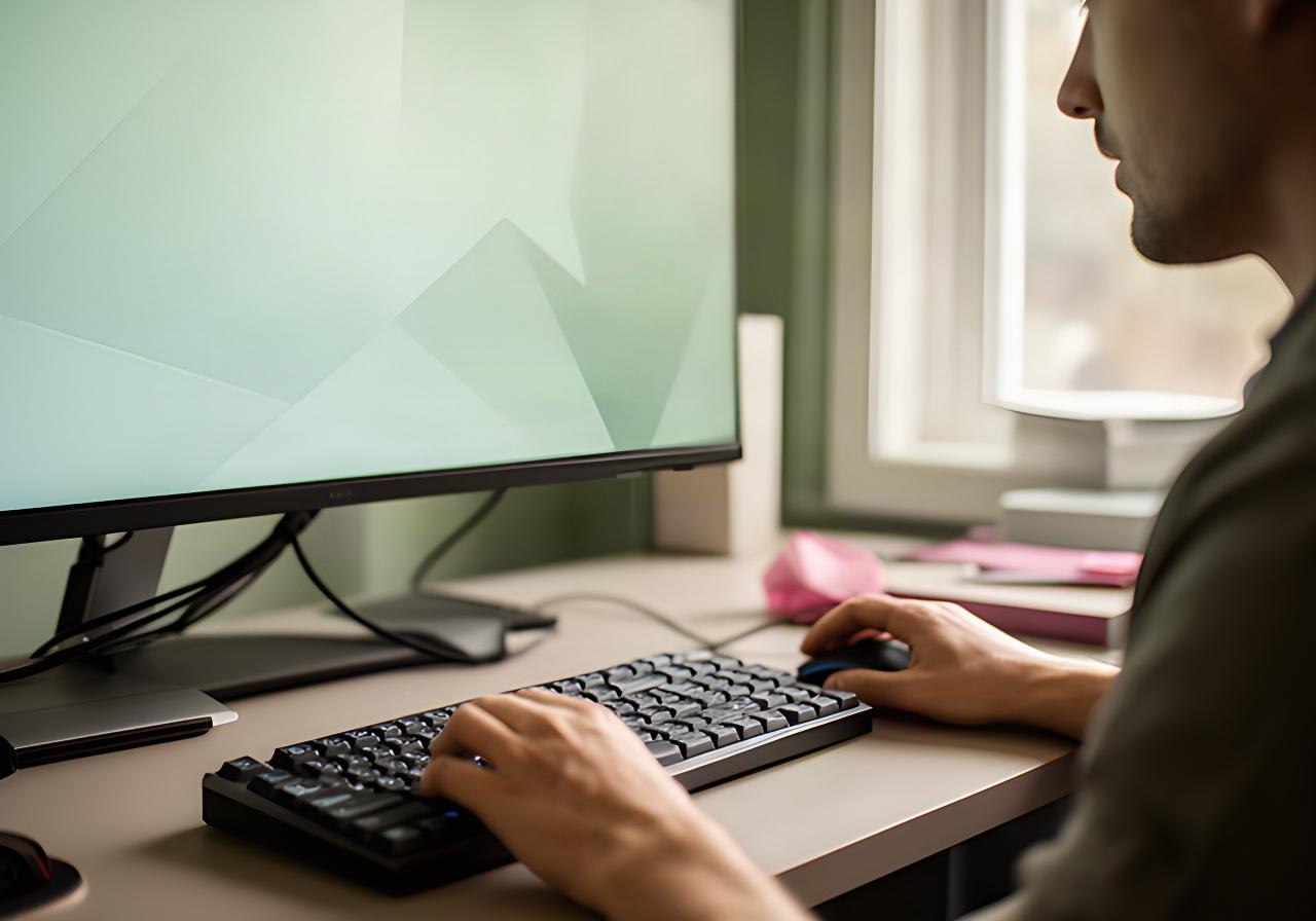 Close view of a player signing in beside a gaming monitor in a quiet Boise home office